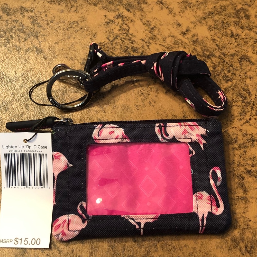 Vera Bradley Lanyard and ID Holder (Flamingo)